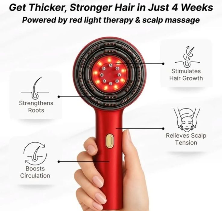 Brosse de Massage Capillaire LED
Des cheveux plus forts, plus denses, naturellement.