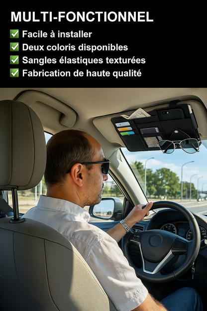 Organiseur de Pare-Soleil Voiture – Votre voiture, toujours bien rangée