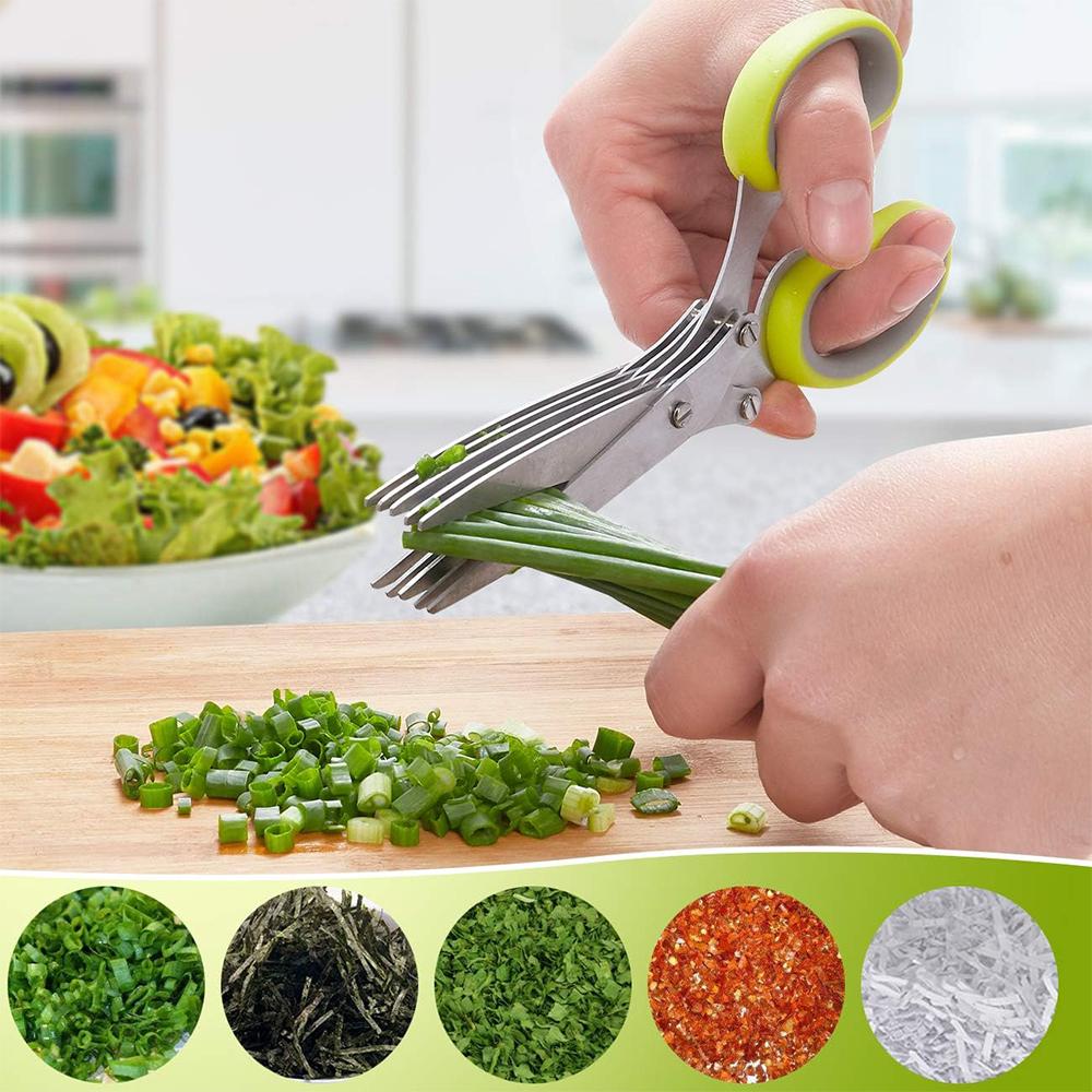Ciseaux de Cuisine à 5 Lames –Gagner du temps et cuisiner comme un pro !