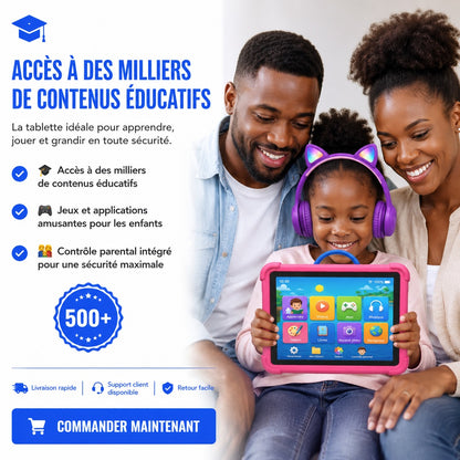 Tablette Enfant 256Go + Casque Bluetooth - Éducation & Divertissement