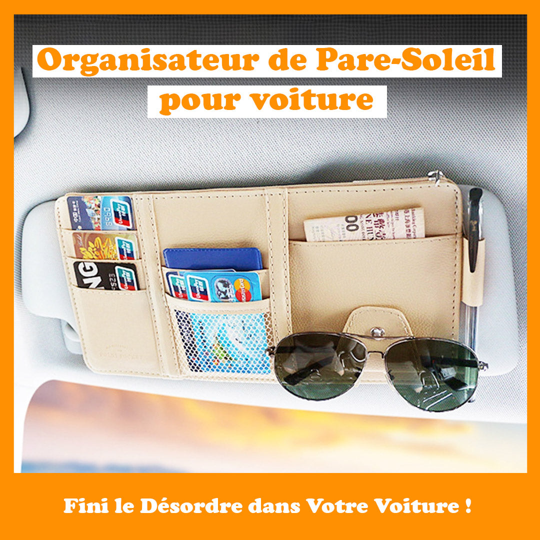 Organisateur de Pare-Soleil pour Voiture– Fini le Désordre dans Votre Voiture !