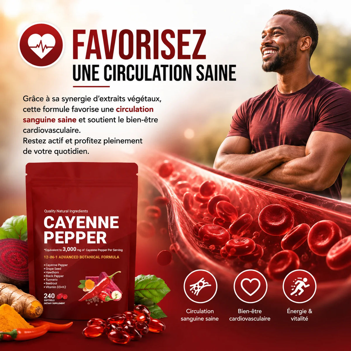 Gélules de piment de cayenne (240 gélules)