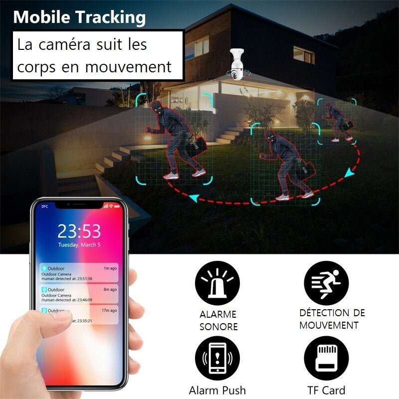 Caméra de Sécurité Wi-Fi 360° avec Vision Nocturne – Sécurisez votre Foyer ou Commerce en Toute Simplicité