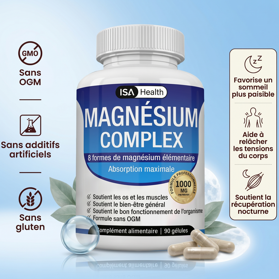 Magnésium Complex 8-en-1 | Retrouvez votre énergie, réduisez la fatigue et soutenez votre organisme au quotidien.