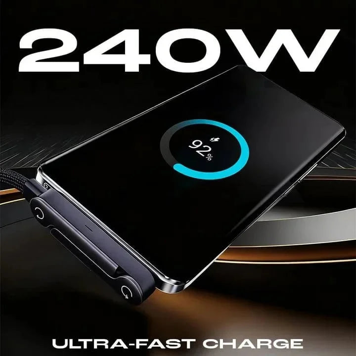 ⚡ Câble de charge Type-C-Charge puissante 240w, confort total.
